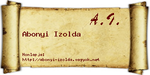 Abonyi Izolda névjegykártya